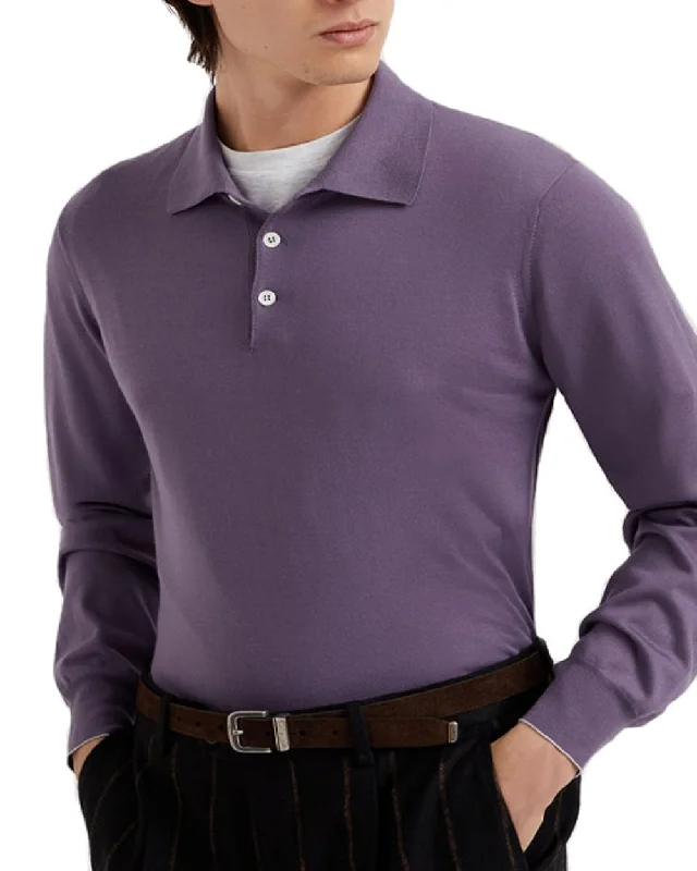 Men's color - block polo shirts with a bold fashion statement Purple Knit Polo