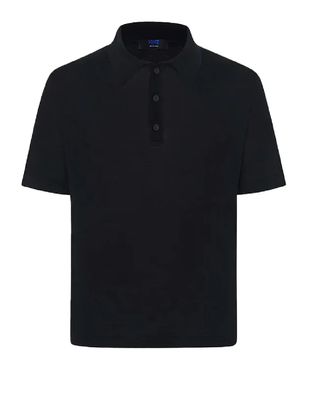 Men's vintage - inspired retro polo shirts with unique patterns Black Short Sleeve Polo