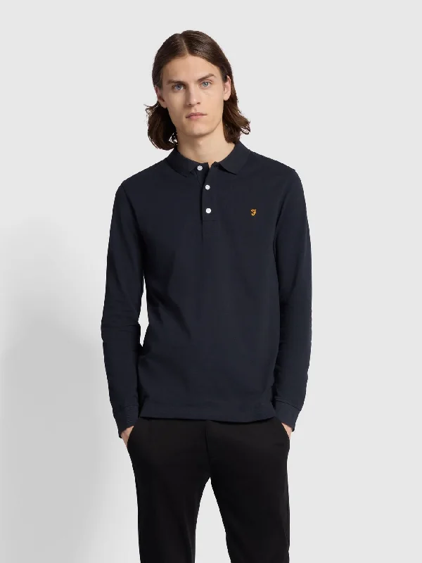 Men's quick - dry polo shirts for water sports activities Farah Blanes Long Sleeve Polo