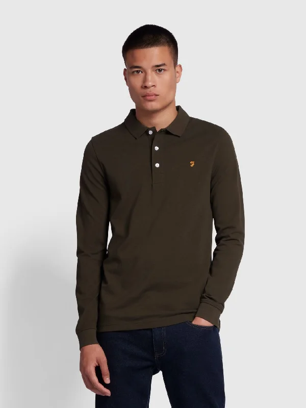 Men's UV - protected polo shirts for outdoor gardening Farah Blanes Long Sleeve Polo
