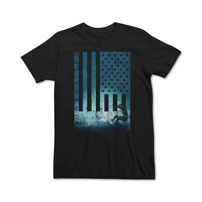 Men's short - sleeve linen t - shirts for summer beach outings Fifth Sun Mens Island High Graphic T-Shirt, Black, Medium