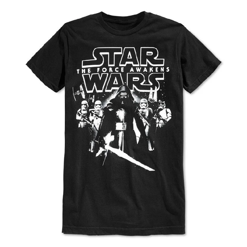 Men's polo t - shirts with a contrast collar for a preppy look Fifth Sun Mens The Force Awakens Graphic T-Shirt, Black, Large