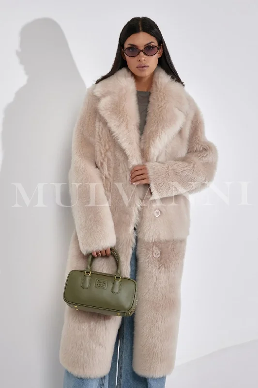 Men coats with a water - resistant finish for light rain and splashes FINA Shearling Coat