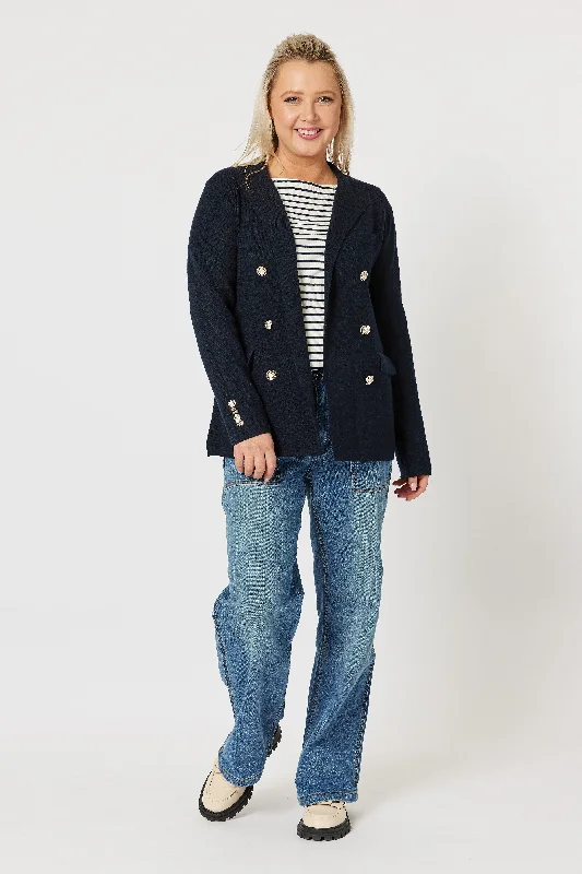 Down - filled men jackets in bright colors for winter fashion Gordon Smith Lucy Knit Jacket Navy