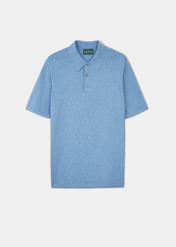 Men's antimicrobial polo shirts for odor - free daily wear Halstead Luxury Cotton Polo Shirt In Carolina Blue