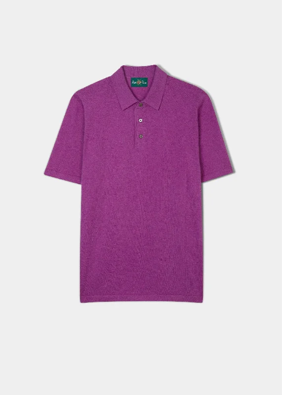 Men's high - collar polo shirts with a modern twist Halstead Luxury Cotton Polo Shirt In Orchid