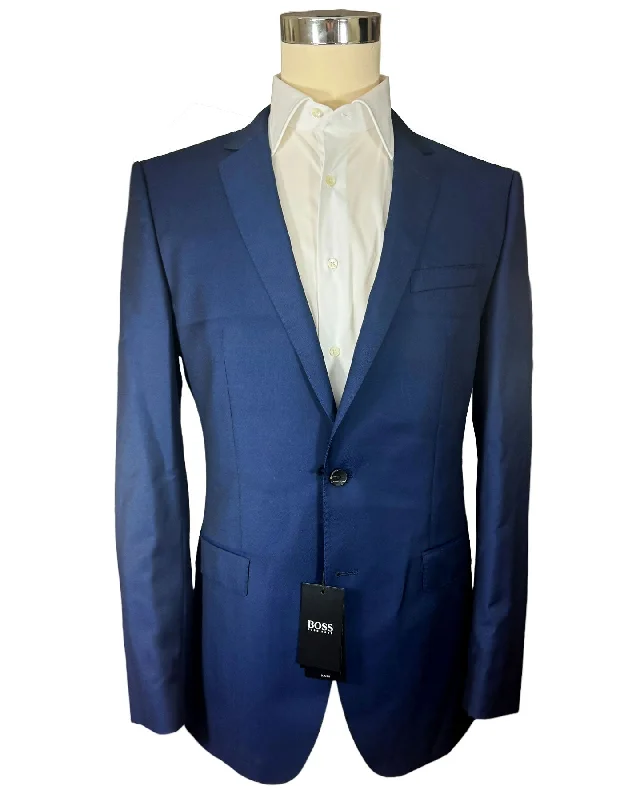Men Blazers for Golfing in Breathable and Functional Fabrics​ Hugo Boss Sport Coat Dark Blue - Slim Fit Wool Blazer EU 52 / US 42 L