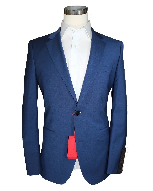 Men Blazers for Music Festivals in Bohemian and Casual Styles​ Hugo Boss Sport Coat Dark Blue Superflex Wool Blend Blazer EU 48 / US 38 Slim Fit