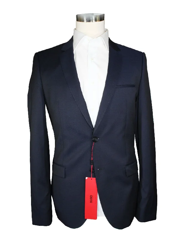 Men Blazers for Outdoor Weddings in Durable and Weather - Resistant Fabrics​ Hugo Boss Sport Coat Dark Blue - Virgin Wool Blazer EU 48 / US 38 L Extra Slim Fit