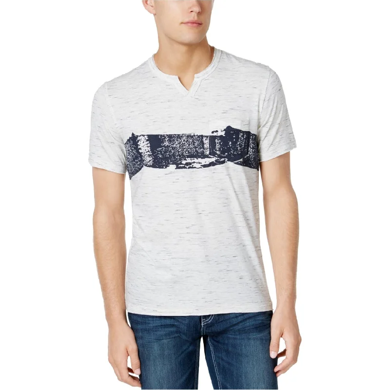 Men's mock - neck t - shirts with a modern and sleek style I-N-C Mens Brushstroke Basic T-Shirt