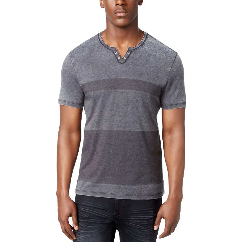 Men's long - sleeve henley t - shirts with button - down plackets I-N-C Mens Colorblock Fade Basic T-Shirt