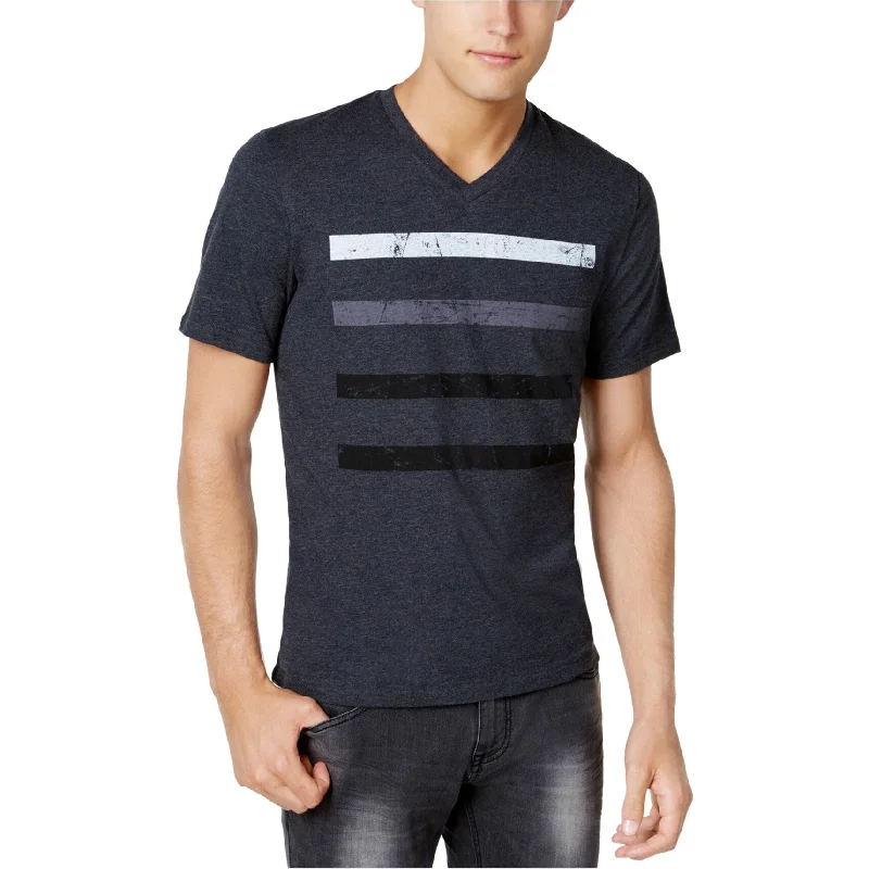 Men's printed Hawaiian t - shirts for tropical vacations I-N-C Mens Static Stripe Basic T-Shirt, Grey, X-Small