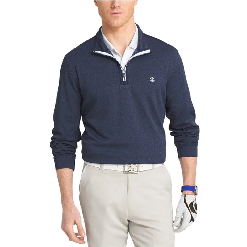 Men's antimicrobial t - shirts for odor - free freshness during travel IZOD Mens Quarter Zip Chip Shot Basic T-Shirt, Blue, Small