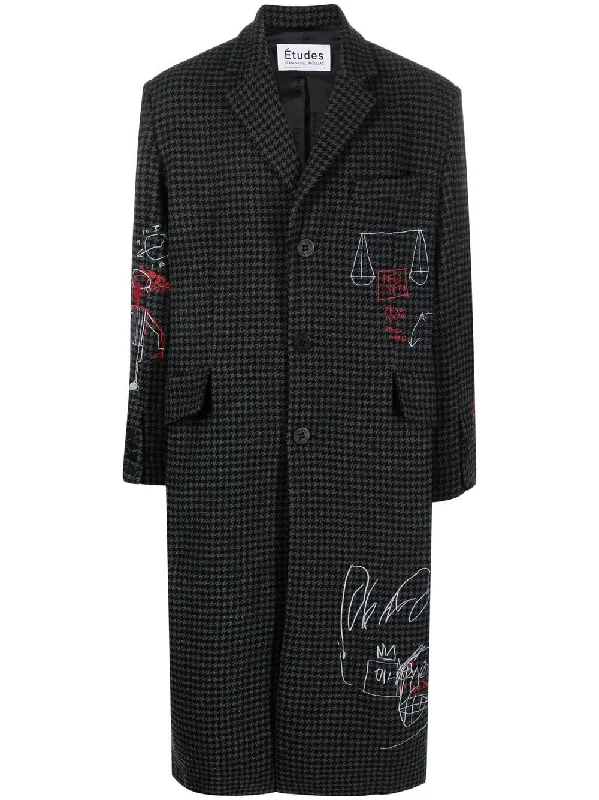 Men coats with a water - resistant finish for light rain and splashes Jack Johnson Houndstooth Coat