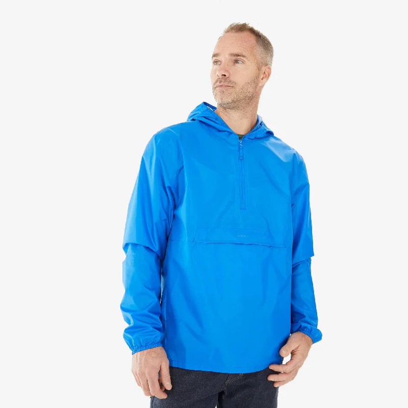 Men jackets with a zip - off sleeves to convert to a vest Quechua Men's Raincut Half-Zip Waterproof Rain Jacket