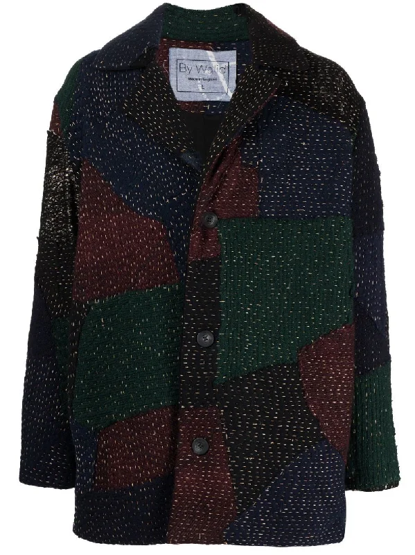 Camouflage men coats for outdoor enthusiasts and hunters Jacob Patchwork Wool Coat