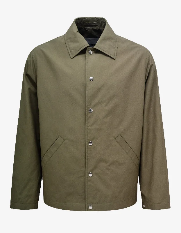 Slim - fit men coats in navy blue for a classic and sophisticated appearance Jil Sander Green Logo Blouson