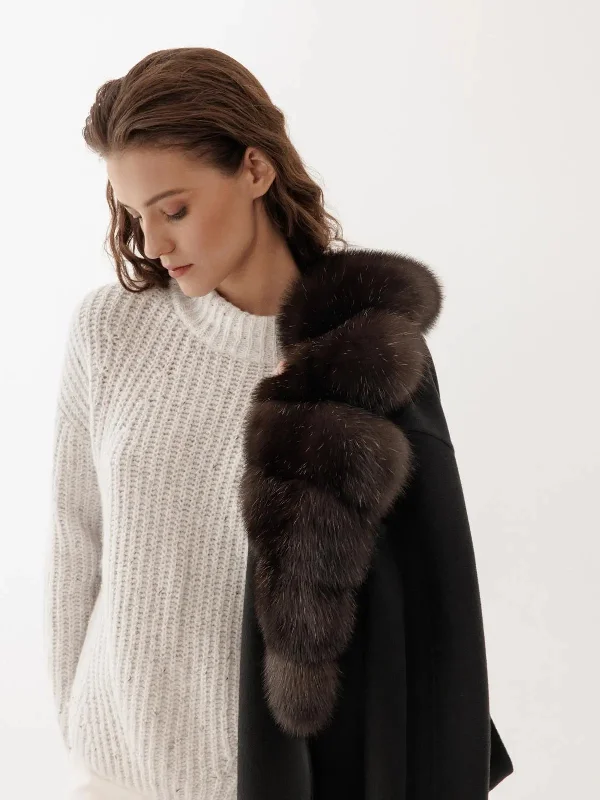 Men coats with a wind - resistant outer layer for blustery weather English collar cashmere coat in Barguzin sable
