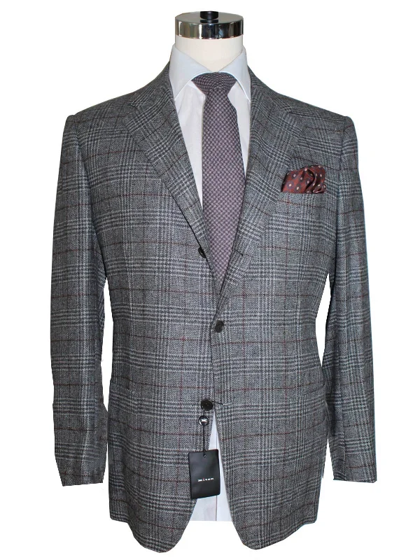 Men Blazers with Indian - Inspired Patterns for a Mystical Vibe​ Kiton Sport Coat Gray Brown Plaid Blazer EUR 54 - US 42 R REDUCED SALE