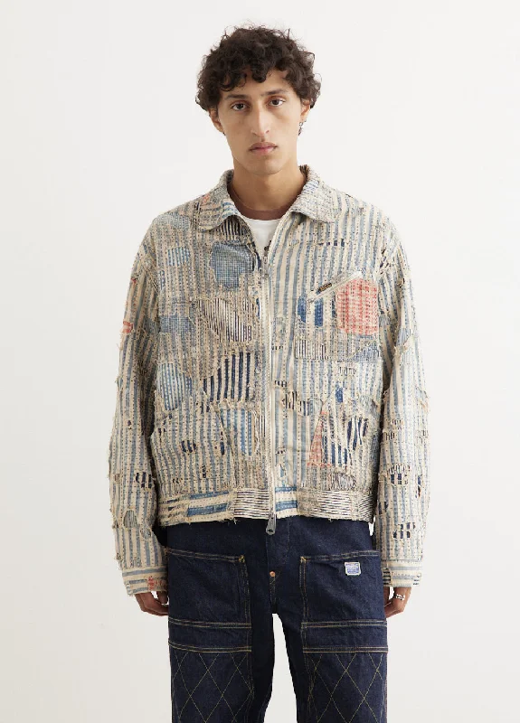 Checkered men jackets in a plaid pattern for a preppy appearance LIBERTY-BORO Zip Up Blouson Jacket