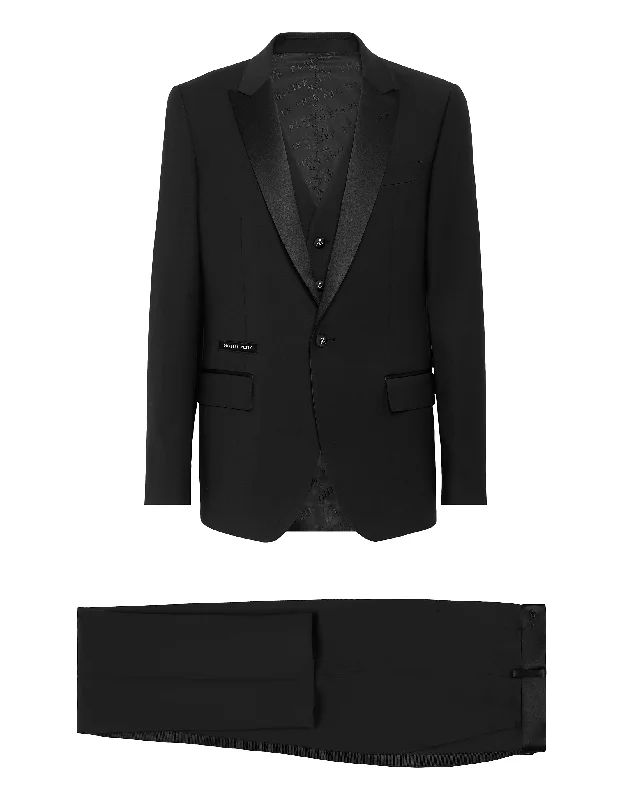 Men Blazers for Charity Events in Stylish and Comfortable Styles​ Light Wool Tuxedo Suit: Blazer/Gilet/Trousers