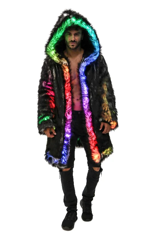 Men coats with a contrasting trim for a fashion - forward aesthetic Men’s LED C3 2.0 (Cool.Classic.Comfy) Coat "Just The Tip-Black"
