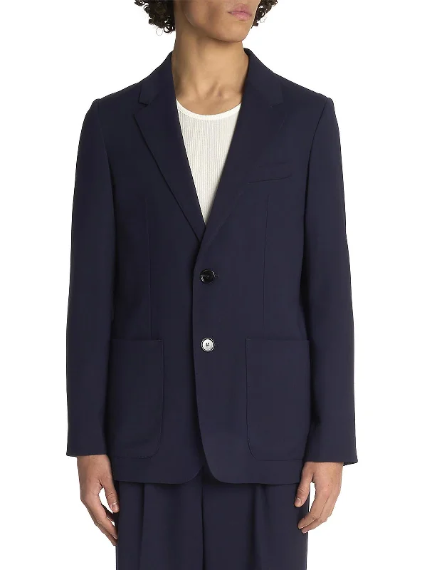 Men Blazers for Polo Matches in Classic and Sporty Styles​ Mens Deep Pockets Business Two-Button Blazer