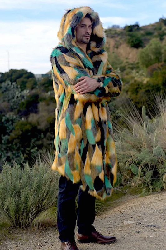 Camouflage men coats for outdoor enthusiasts and hunters Men's Desert Warrior Coat in "Acid Poly Green"