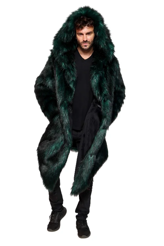 Slim - fit men coats in navy blue for a classic and sophisticated appearance Men's Desert Warrior Coat in "Green Wolf"