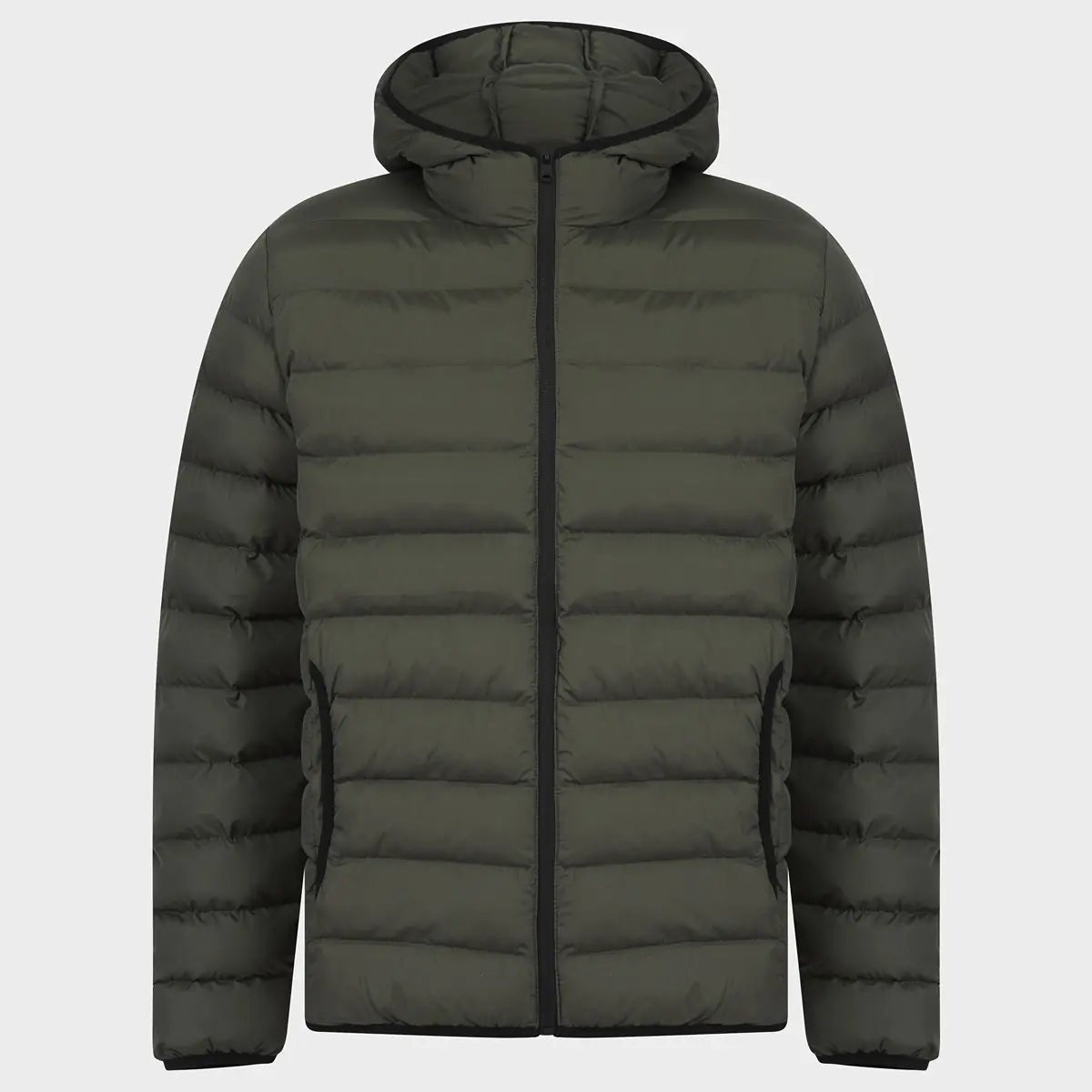 Embroidered men jackets with intricate floral designs for a unique aesthetic Mens Khaki Quilted Jacket