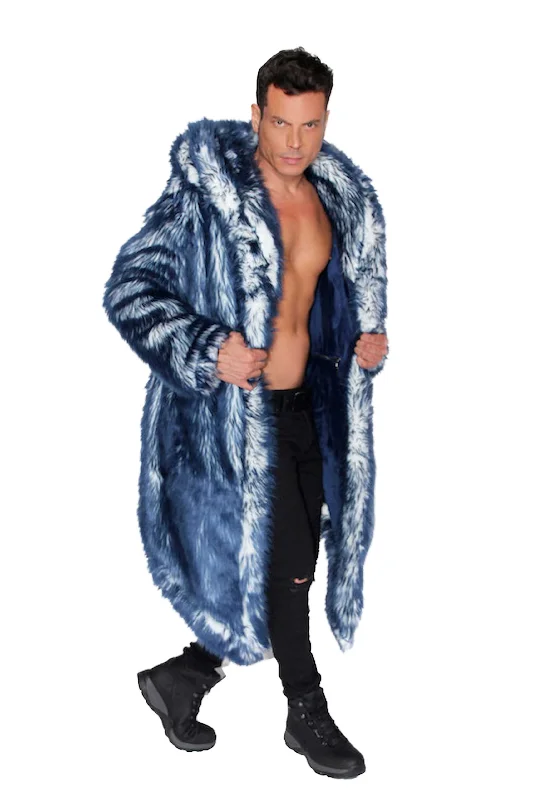 Men coats with a soft fleece interior for extra warmth and comfort Men's LED Desert Warrior Coat in "Just The Tip-Navy"