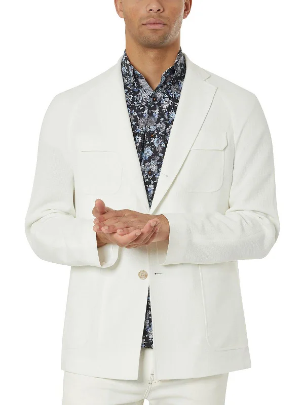 Men coats made of high - quality leather for a rugged and durable option Mens Slim fit Textured Sportcoat