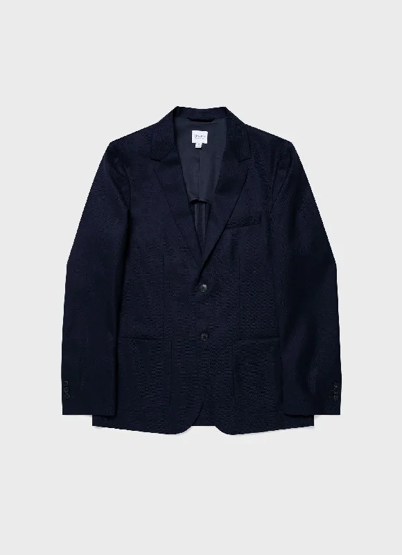 Men Blazers with Slim Lapels for a Contemporary Style​ Men's Travel Wool Blazer in Navy