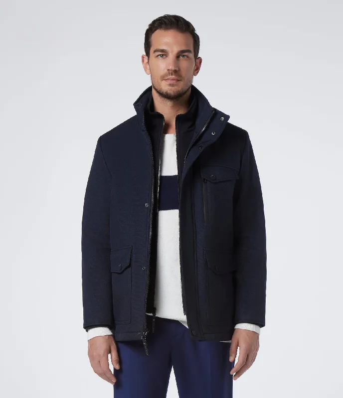 Bomber men jackets with ribbed cuffs for a classic 80s style Hoyt Softshell Jacket