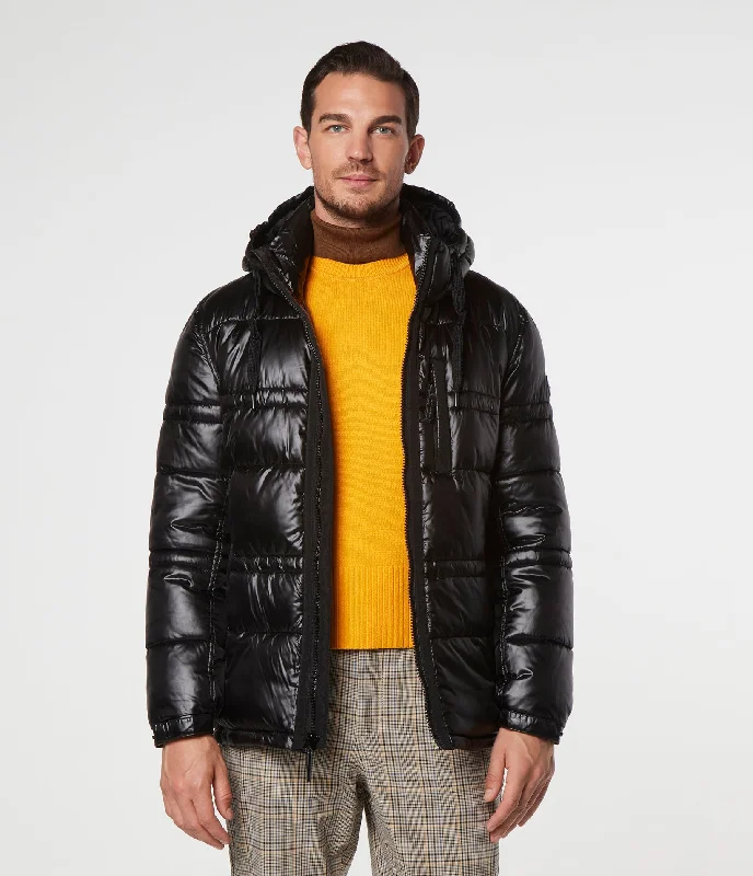 Plus - size men jackets with adjustable drawstrings for a comfortable fit Gotham Quilted Jacket With Removable Hood