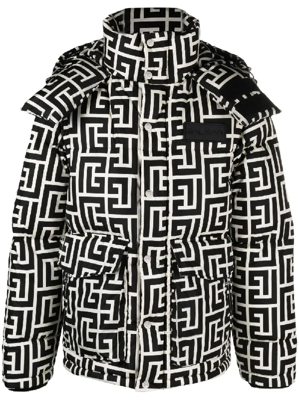 Men coats made from recycled materials for an eco - friendly choice Monogram-Pattern Padded Coat