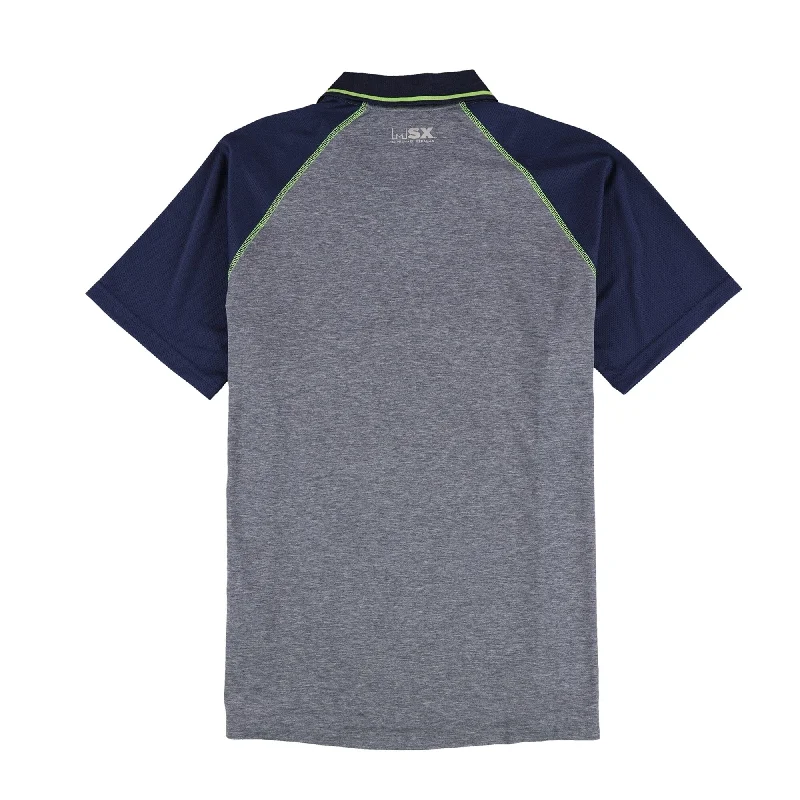 Men's high - collar polo shirts with a modern twist MSX Mens Seattle Seahawks 1/4 Zip Rugby Polo Shirt, Blue, Large