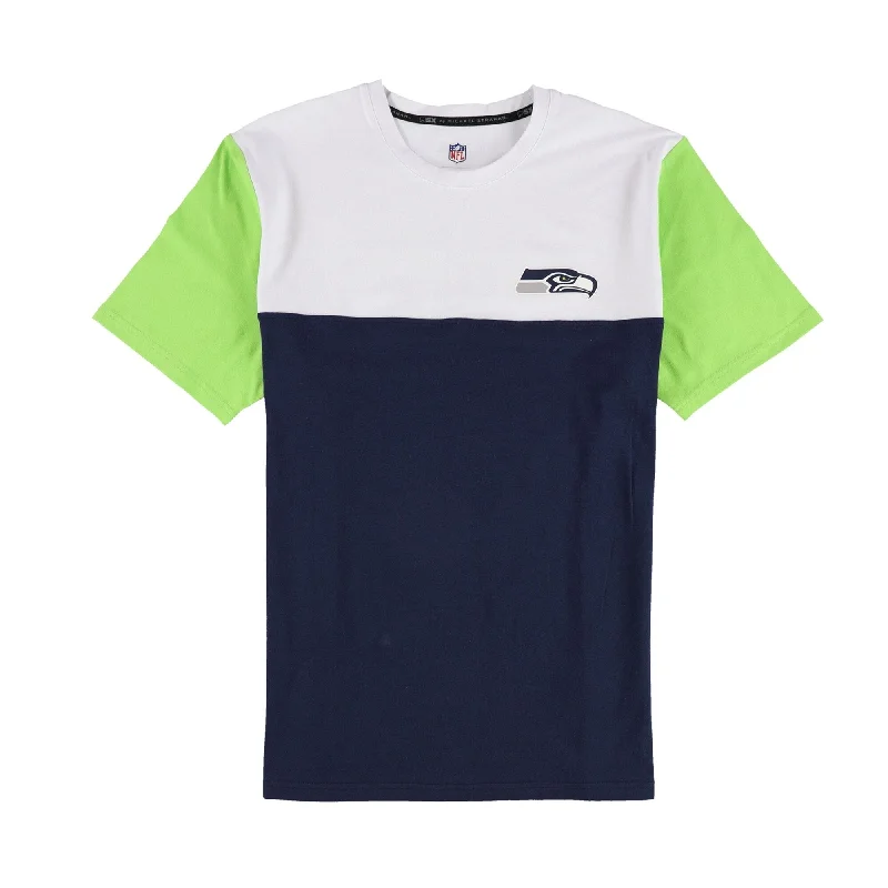 Men's ribbed t - shirts with a textured finish for added style NFL Mens Seattle Seahawks Color Block Graphic T-Shirt, Multicoloured, Large