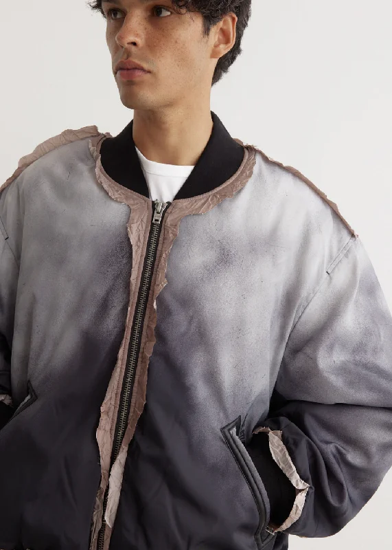 Men coats with a contrasting trim for a fashion - forward aesthetic Ocari Printed Nylon Bomber