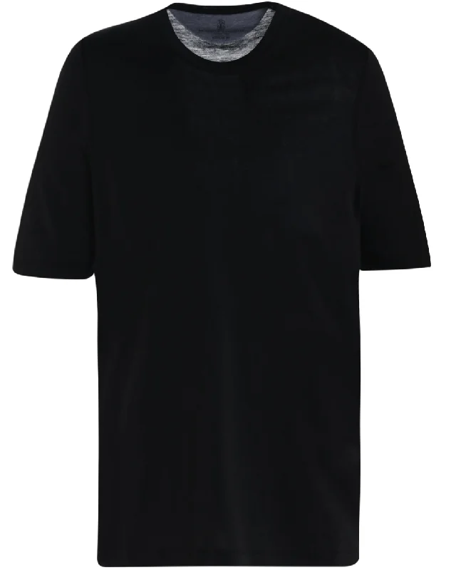 Men's UV - protection t - shirts for outdoor activities in the sun Black Silk Blend Stretch T-Shirt