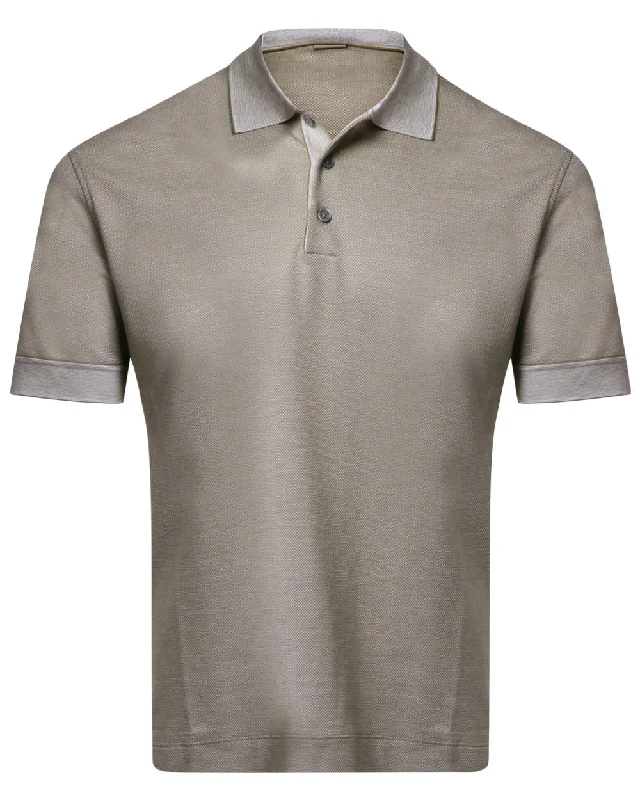 Men's high - collar polo shirts with a modern twist Dark Beige Polo
