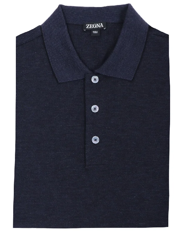 Men's antimicrobial polo shirts for odor - free daily wear Navy Blue Polo