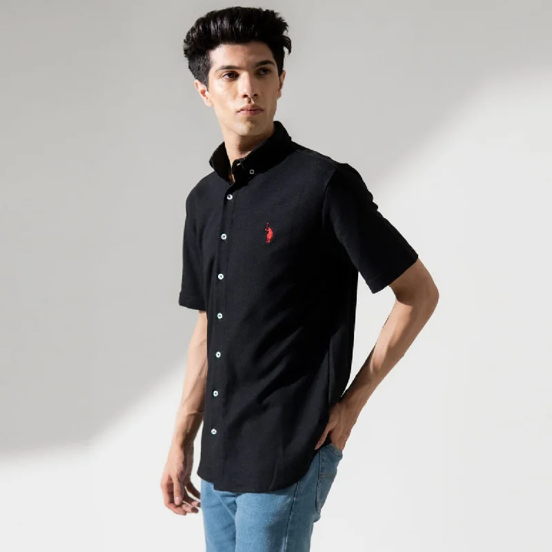 Men's jacquard woven polo shirts with intricate designs Polo Republica Men's Signature Pony Embroidered Pique Casual Shirt