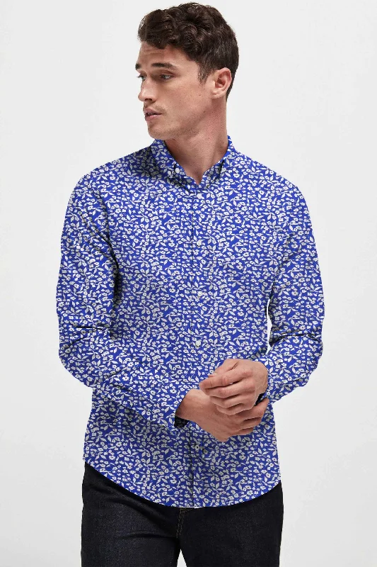 Men's color - block polo shirts with a bold fashion statement Polo Republica Men's Water Lilly Printed Casual Shirt