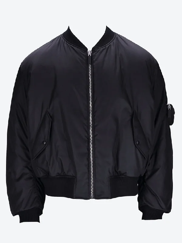 Men jackets with a built - in hood that can be stowed away when not in use Re-nylon jacket