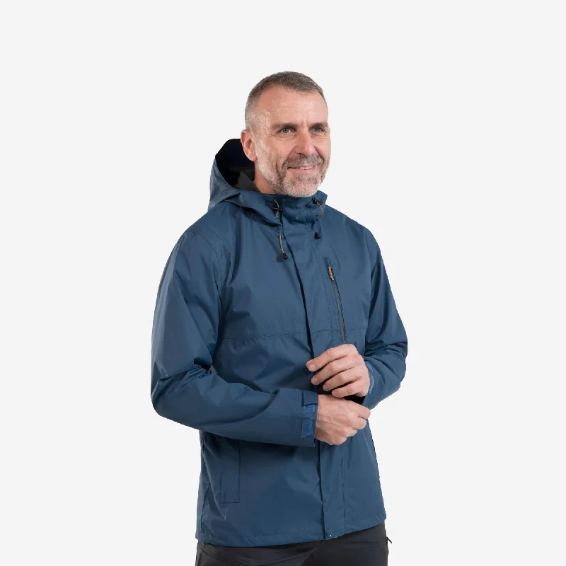 Plus - size men jackets with adjustable drawstrings for a comfortable fit Quechua Men's NH500 Imper Waterproof Rain Jacket