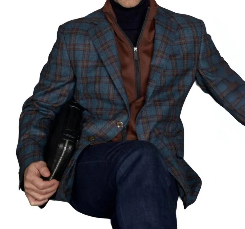Men Blazers with Patch Pockets for a Casual Aesthetic​ Quest Suit Blazer - Regular Length In Teal Wind