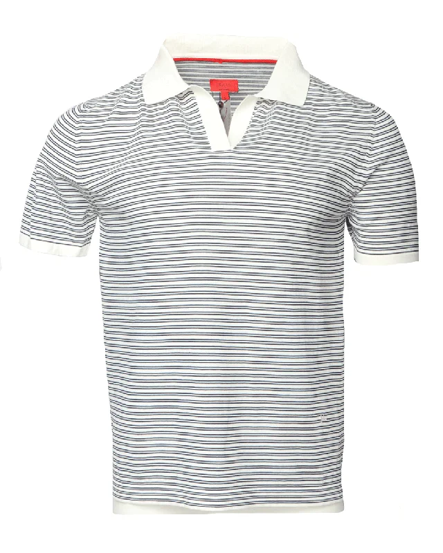 Men's plus size golf polo shirts in moisture wicking fabric Navy Striped Polo