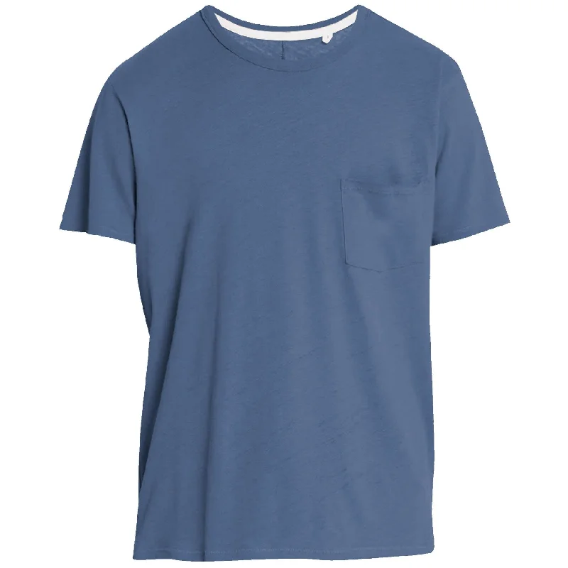 Men's smart - casual checkered t - shirts for semi - formal occasions Rag & Bone Men's Miles Principal Short Sleeve Crew Neck T-Shirt, Indigo