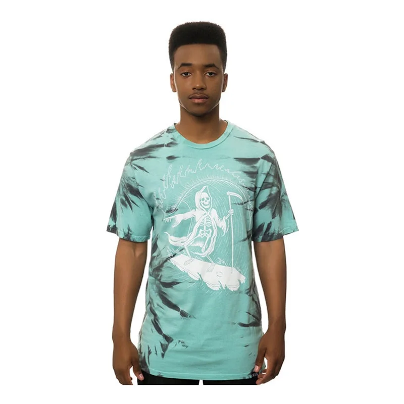 Men's short - sleeve linen t - shirts for summer beach outings ROOK Mens The Ride Or Die Tie Dye Graphic T-Shirt, Green, Small